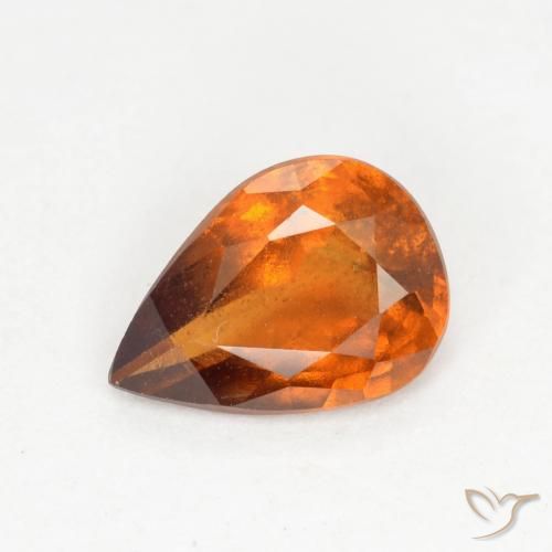 1.01ct Naturel Orange foncé Grenat Hessonite, En forme de poire, SI