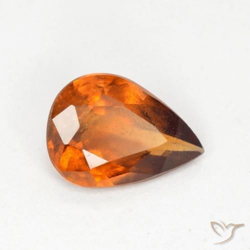 Grenat Hessonite Orange foncé naturelle En forme de poire, 1.01 ct, SI