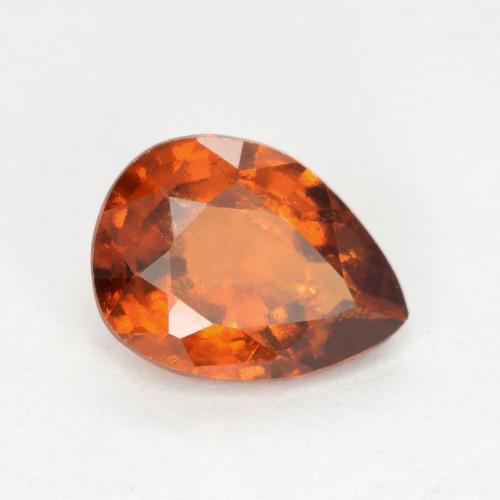 Grenat Hessonite Orange feu naturelle En forme de poire, 0.94 ct, SI