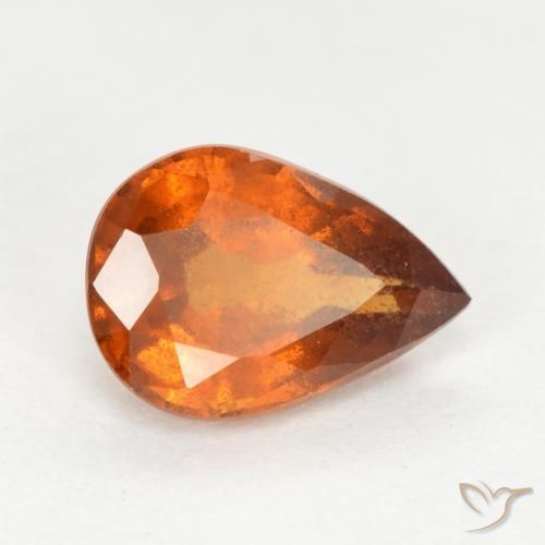 Grenat Hessonite Orange moyen naturelle En forme de poire, 1.20 ct, SI