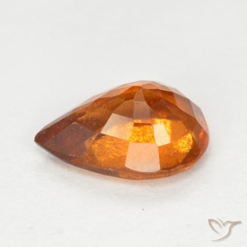 Grenat Hessonite Orange moyen naturelle En forme de poire, 1.20 ct, SI