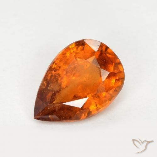 Grenat Hessonite Orange moyen-foncé naturelle En forme de poire, 0.93 ct, SI