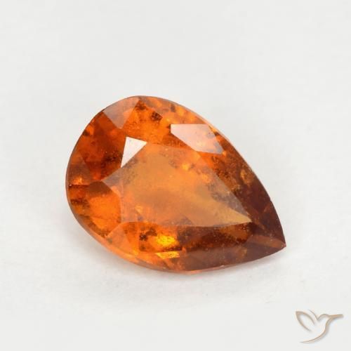 Grenat Hessonite Orange moyen-foncé naturelle En forme de poire, 0.93 ct, SI