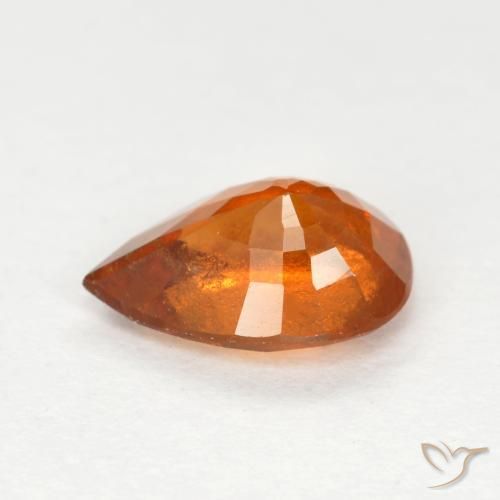 Grenat Hessonite Orange moyen-foncé naturelle En forme de poire, 0.93 ct, SI