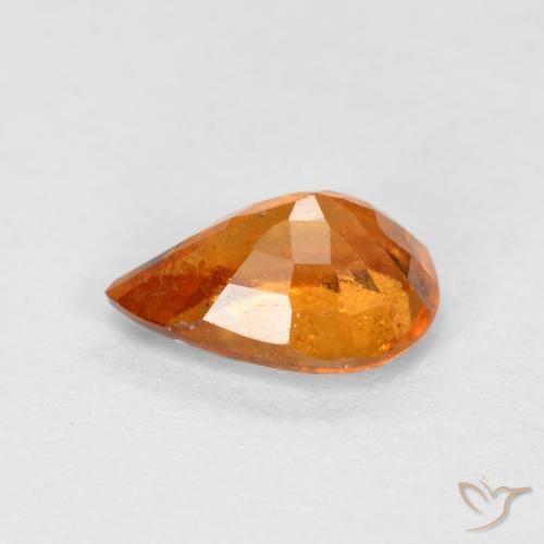 Grenat Hessonite Orange vif naturelle En forme de poire, 0.71 ct, SI
