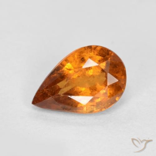 Grenat Hessonite Orange moyen-foncé naturelle En forme de poire, 0.72 ct, SI