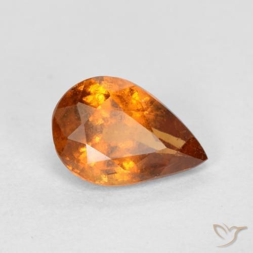 Grenat Hessonite Orange moyen-foncé naturelle En forme de poire, 0.72 ct, SI