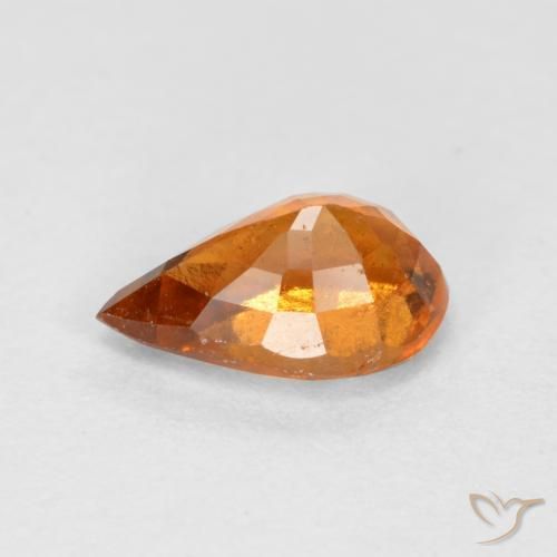 Grenat Hessonite Orange moyen-foncé naturelle En forme de poire, 0.72 ct, SI
