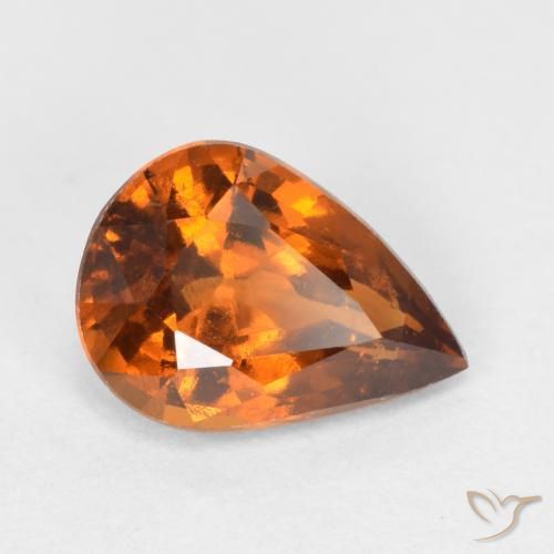 Grenat hessonite orange naturelle en forme de poire, 1,15 ct, SI