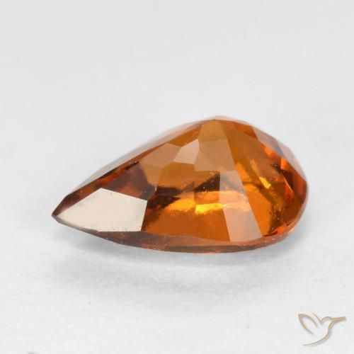 Grenat hessonite orange naturelle en forme de poire, 1,15 ct, SI