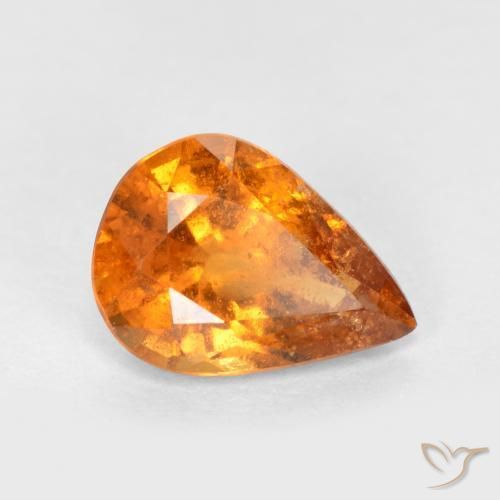 Grenat Hessonite Orange vif naturelle En forme de poire, 1.11 ct, SI