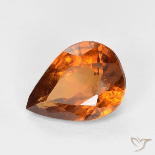 Grenat Hessonite Orange moyen-foncé naturelle En forme de poire, 1.22 ct, SI