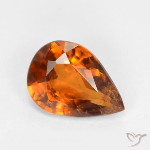 Grenat hessonite orange naturelle en forme de poire, 1,11 ct, SI