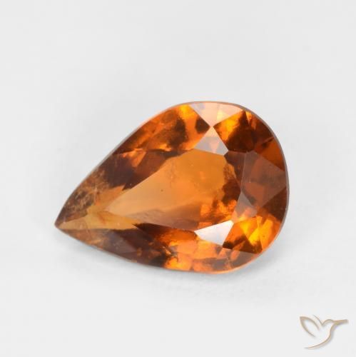 Grenat hessonite orange naturelle en forme de poire, 1,11 ct, SI