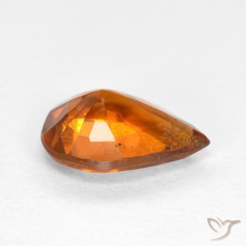 Grenat hessonite orange naturelle en forme de poire, 1,11 ct, SI