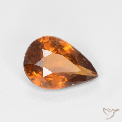 Grenat Hessonite Orange foncé naturelle En forme de poire, 0.70 ct, SI