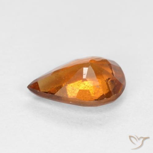 Grenat Hessonite Orange foncé naturelle En forme de poire, 0.70 ct, SI