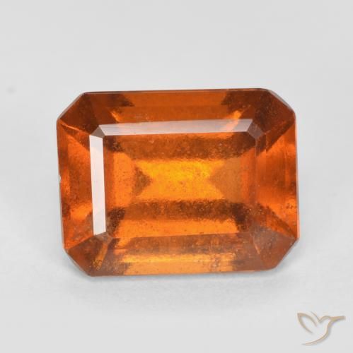 Grenat Hessonite Orange foncé naturelle Octogone / coupe Émeraude, 2.48 ct, SI