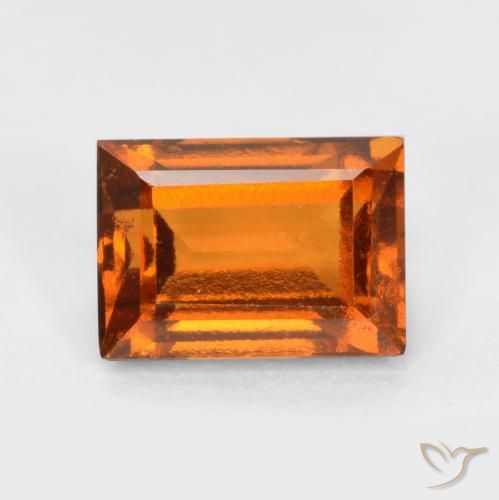 1.34ct Naturel Orange moyen-foncé Grenat Hessonite, Baquette, VS