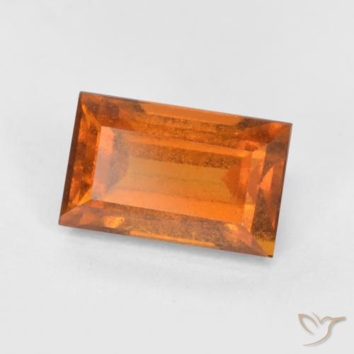 Grenat Hessonite Orange foncé naturelle Baquette, 1.51 ct, VS-SI