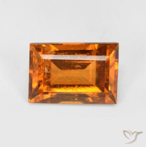 Grenat Hessonite Orange jaunâtre naturelle Baquette, 1.22 ct, VS-SI