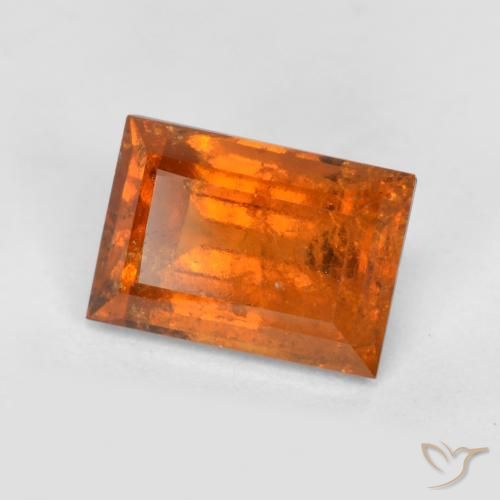 Grenat Hessonite Orange feu naturelle Baquette, 1.49 ct, SI