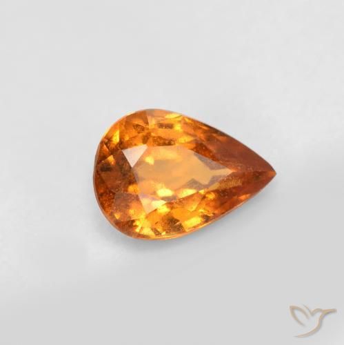 Grenat Hessonite Orange moyen-foncé naturelle En forme de poire, 0.69 ct, VS-SI