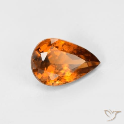 Grenat Hessonite Orange moyen-foncé naturelle En forme de poire, 0.78 ct, VS-SI
