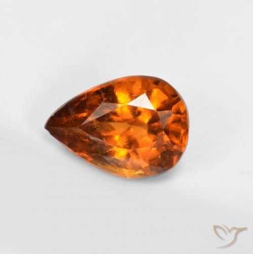 Grenat Hessonite Orange moyen-foncé naturelle En forme de poire, 0.82 ct, VS-SI