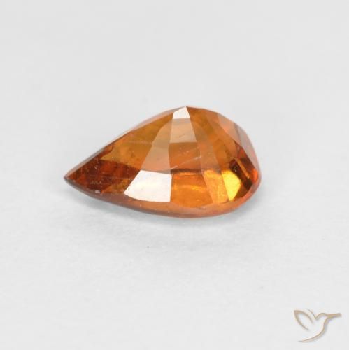 Grenat Hessonite Orange moyen-foncé naturelle En forme de poire, 0.82 ct, VS-SI