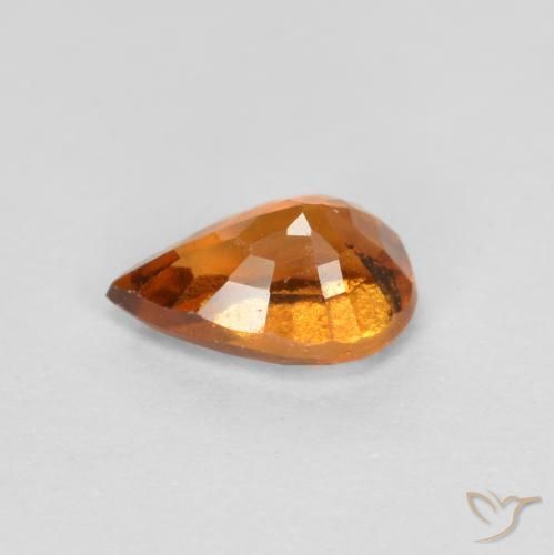 Grenat Hessonite Orange foncé naturelle En forme de poire, 0.74 ct, VS-SI