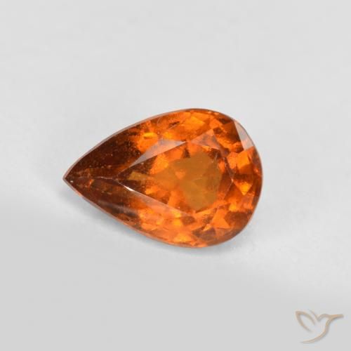 Grenat Hessonite Orange foncé naturelle En forme de poire, 0.78 ct, VS-SI
