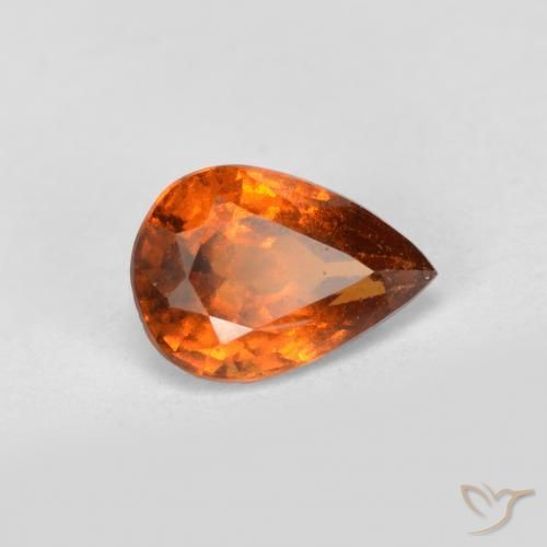 Grenat Hessonite Orange foncé naturelle En forme de poire, 0.78 ct, VS-SI