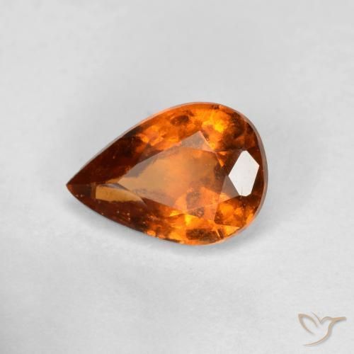 Grenat Hessonite Orange moyen-foncé naturelle En forme de poire, 0.78 ct, VS-SI