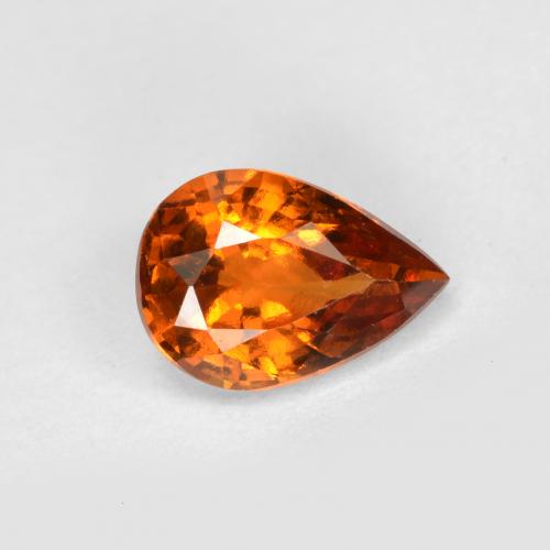 Grenat hessonite orange naturelle en forme de poire, 0,74 ct, VS