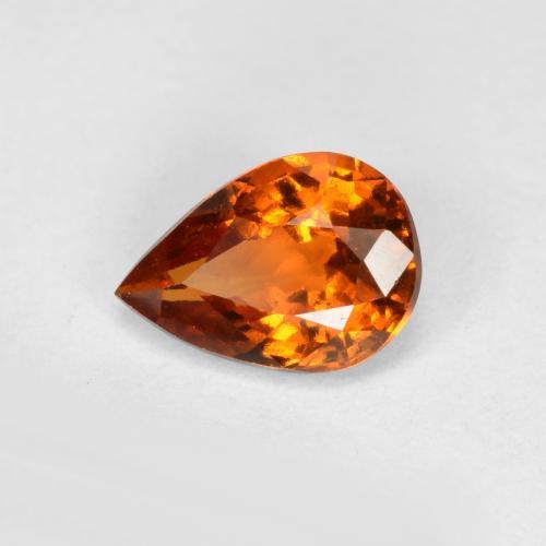 Grenat hessonite orange naturelle en forme de poire, 0,74 ct, VS