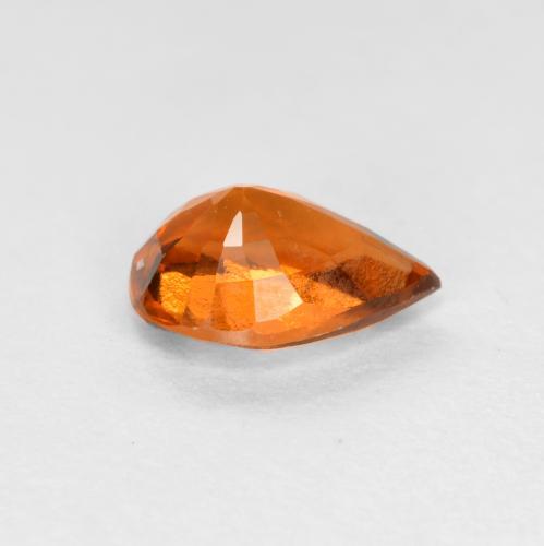 Grenat hessonite orange naturelle en forme de poire, 0,74 ct, VS