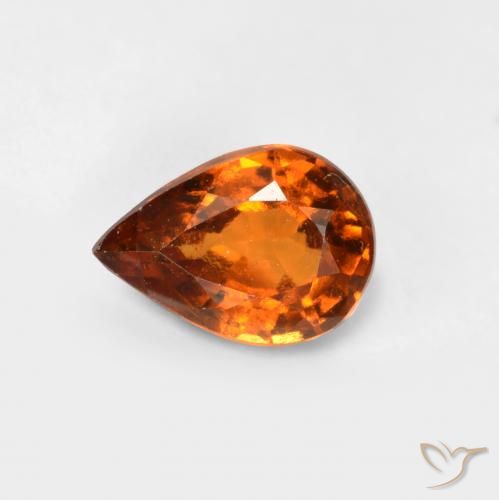 0.78ct Naturel Orange moyen-foncé Grenat Hessonite, En forme de poire, VS