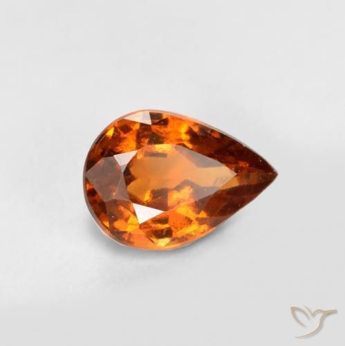 Grenat Hessonite Orange moyen-foncé naturelle En forme de poire, 0.78 ct, VS