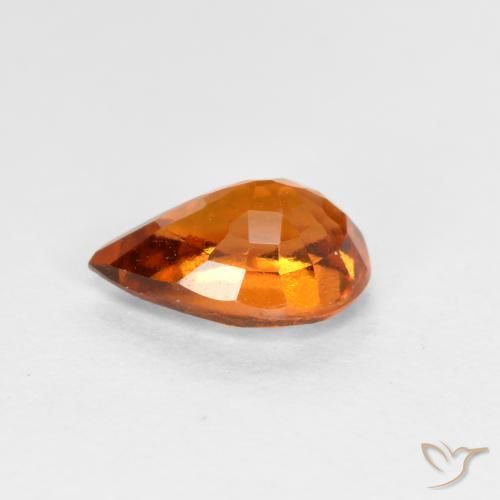 Grenat Hessonite Orange moyen-foncé naturelle En forme de poire, 0.78 ct, VS