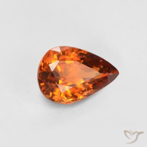 Grenat Hessonite Orange moyen-foncé naturelle En forme de poire, 0.73 ct, VS-SI