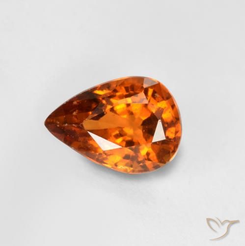 Grenat Hessonite Orange moyen-foncé naturelle En forme de poire, 0.73 ct, VS-SI