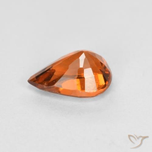 Grenat Hessonite Orange moyen-foncé naturelle En forme de poire, 0.73 ct, VS-SI