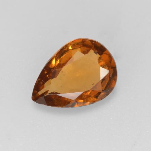 Grenat hessonite orange naturelle en forme de poire, 0,53 ct, VS