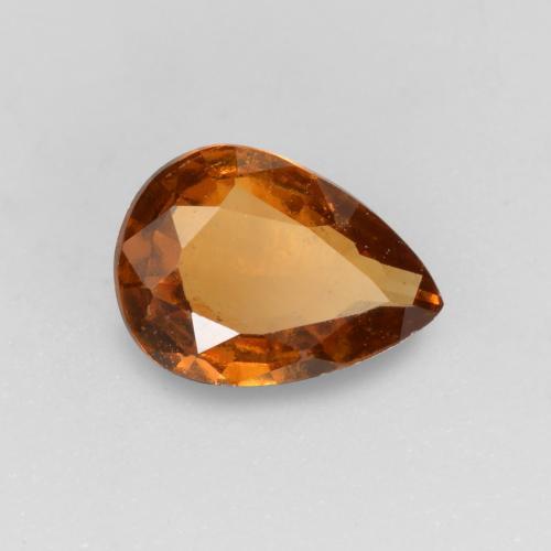 Grenat hessonite orange naturelle en forme de poire, 0,53 ct, VS