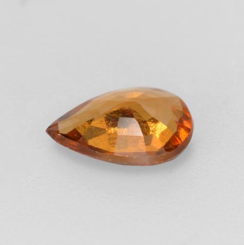 Grenat hessonite orange naturelle en forme de poire, 0,53 ct, VS