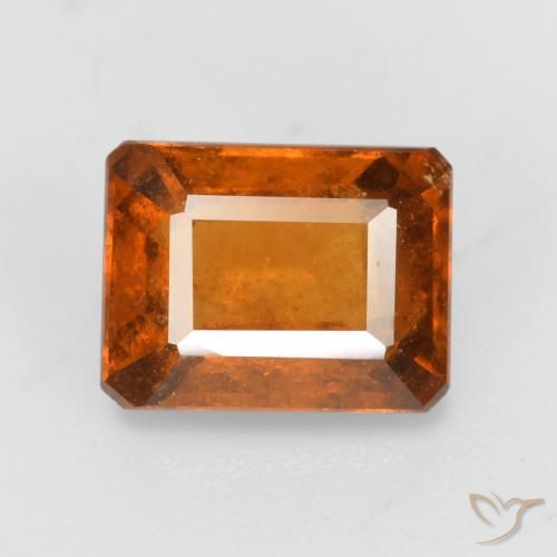 Grenat Hessonite Ambre orange naturelle Octogone / coupe Émeraude, 2.08 ct, SI