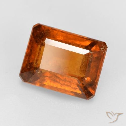 Grenat Hessonite Ambre orange naturelle Octogone / coupe Émeraude, 2.08 ct, SI