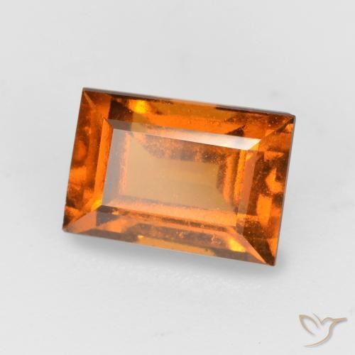 Grenat Hessonite Orange foncé naturelle Baquette, 1.57 ct, VS