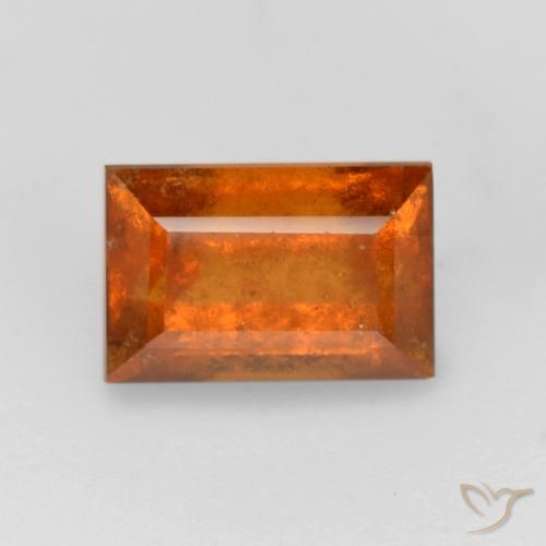 Grenat Hessonite Orange foncé naturelle Baquette, 1.37 ct, SI